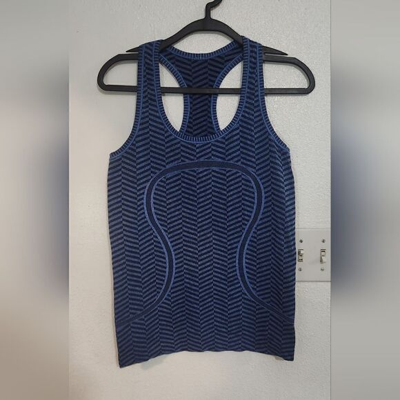Lululemon Run Swiftly Tech Racerback Tank Top in Heathered Harbor Blue Size 6 - Picture 8 of 9
